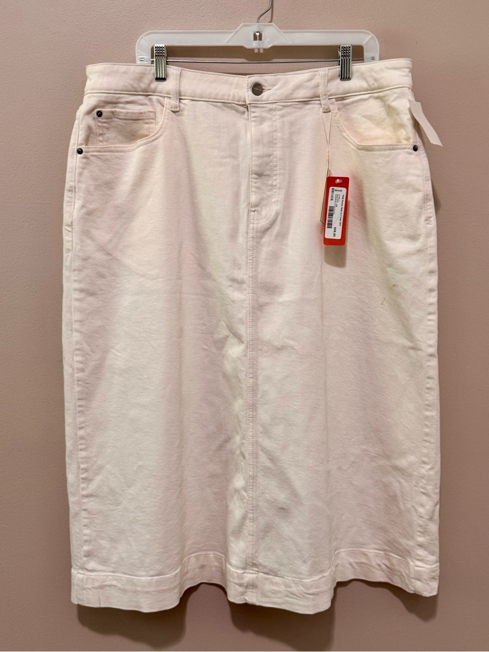 Off White Denim Midi Skirt